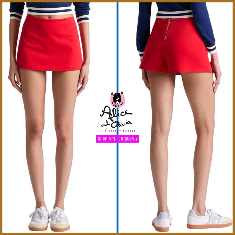 Alice + Olivia Mace Ruby Red Mini Skirt Skort